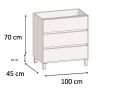 Vanity set with  100 cm - 3 drawers __plus__ washbasin __plus__ mirror - COLORS FORTY 3T