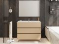 Vanity set with  100 cm - 3 drawers __plus__ washbasin __plus__ mirror - COLORS FORTY 3T