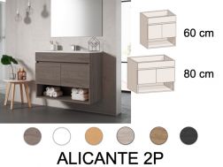 2-door cabinet set with niche __plus__ washbasin __plus__ mirror - ALICANTE 2P