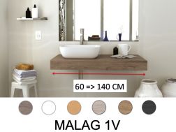 Countertop, for counter top washbasin, 60 => 140 cm __plus__ washbasin __plus__ mirror - MALAGA 1V