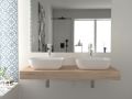 Countertop, for counter top washbasin, 90 => 140 cm __plus__ washbasin __plus__ mirror - MALAGA 2V