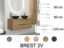 Furniture __plus__ double basin __plus__ mirror assembly - BREST 2V