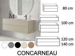 Vanity unit __plus__ washbasin __plus__ mirror - CONCARNEAU 2T