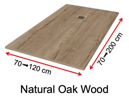 Shower tray, wood effect - Natural Oak