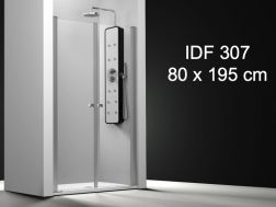 Shower door, double leaves, 80 x 195 cm - IDF 307