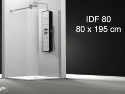 Shower screen, fixed glass - 80 x 195 cm - IDF/FD
