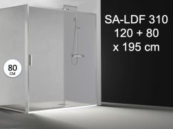 Sliding shower door, with fixed return 80 cm - 120 x 195 cm - SA-LDF 310