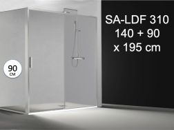 Sliding shower door, with fixed return 90 cm - 120 x 195 cm - SA-LDF 310