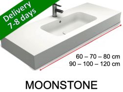 Vanity top, wall-hung or free-standing, in mineral resin - MOONSTONE F12