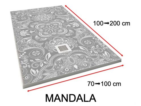 Shower tray, decorated with a personalized image - MANDALA