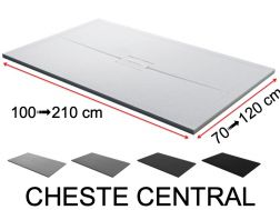 Designer shower tray, central drain, smooth finish - CHESTE CENTRAL