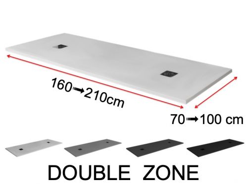 Double evacuation shower tray - DOUBLE ZONE