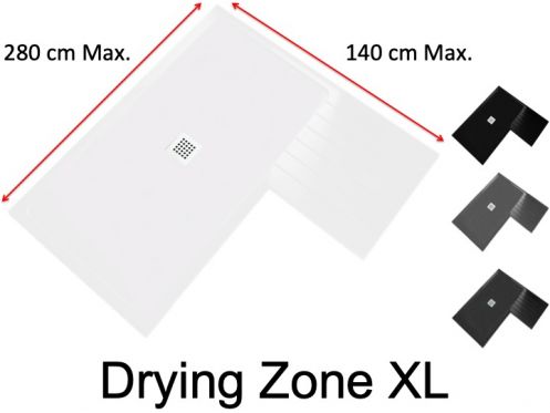 Custom shower tray, with drying range - DRYING ZONE XL