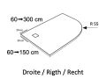 Shower tray, with quarter round curve, right - CORVOREC RIGHT