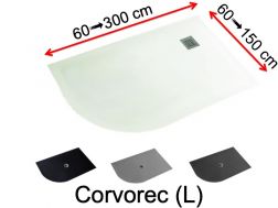 Shower tray, with quarter round curve, left - CORVOREC LEFT