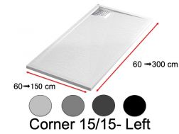 Shower tray with an angled drain on the left - CORNER left 1515