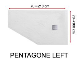 Shower tray, corner drain - PENTAGONE LEFT