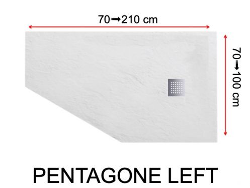 Shower tray, corner drain - PENTAGONE LEFT