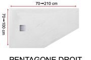 Shower tray, corner drain - PENTAGONE RIGHT