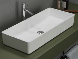 Countertop washbasin, 30 x 70 cm, in Solid Surface resin - ALFA 700