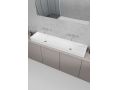 Double washbasin, countertop, 30 x 130 cm, in Solid Surface resin - ALFA 1300