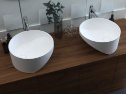 Countertop washbasin, Ø 36 cm, in Solid Surface resin - ZENPLUS