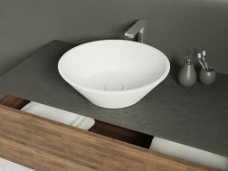 Countertop washbasin, Ø 40 cm, in Solid Surface resin - ARUPLUS