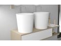 Countertop washbasin,  40 cm, in Solid Surface resin - EUTRAPLUS