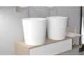 Countertop washbasin,  40 cm, in Solid Surface resin - EUTRAPLUS