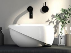 Countertop washbasin, Ø 36 cm, in Solid Surface resin - AMURIPLUS