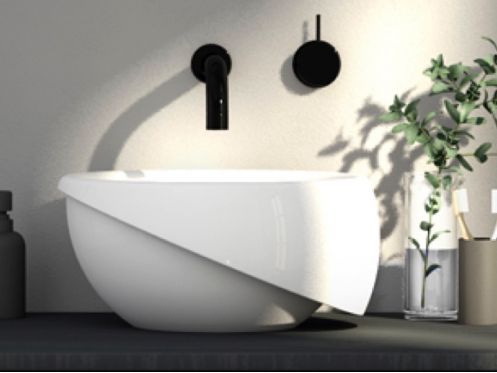 Countertop washbasin,  36 cm, in Solid Surface resin - AMURIPLUS