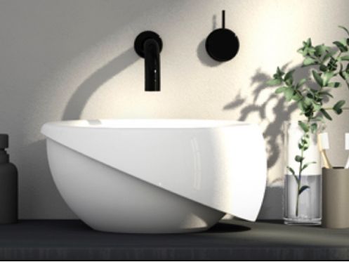 Countertop washbasin,  36 cm, in Solid Surface resin - AMURIPLUS