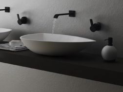 Countertop washbasin, 38 x 55 cm, in Solid Surface resin - AMELIPLUS