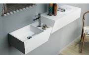 Designer washbasin, in Solid-Surface mineral resin - LEVEL XL