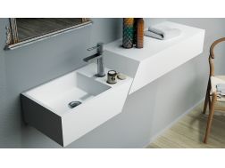 Designer washbasin, in Solid-Surface mineral resin - LEVEL XL