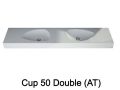 Design double washbasin top, in Solid-Surface mineral resin - CUP DOUBLE