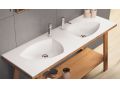 Design double washbasin top, in Solid-Surface mineral resin - CUP DOUBLE