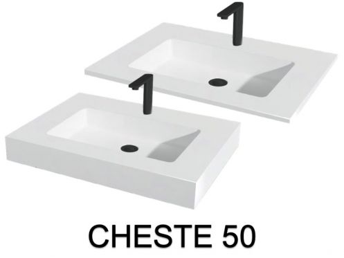 Design washbasin,  in Solid-Surface mineral resin - CHESTE 50