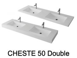 Design washbasin,  in Solid-Surface mineral resin - CHESTE 50 DOUBLE