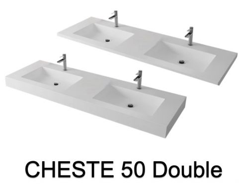 Design washbasin,  in Solid-Surface mineral resin - CHESTE 50 DOUBLE
