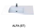 Washbasin top, suspended or table top, in mineral resin - ALFA 50