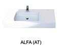 Washbasin top, suspended or table top, in mineral resin - ALFA 50