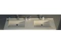 Washbasin top, suspended or table top, in mineral resin - ALFA 50 DOUBLE