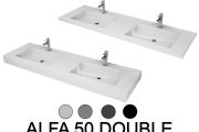 Washbasin top, suspended or table top, in mineral resin - ALFA 50 DOUBLE