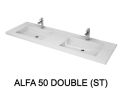 Washbasin top, suspended or table top, in mineral resin - ALFA 50 DOUBLE