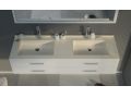 Washbasin top, suspended or table top, in mineral resin - ALFA 50 DOUBLE