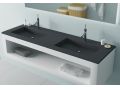 Washbasin top, suspended or table top, in mineral resin - ALFA 50 DOUBLE