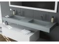 Washbasin top, suspended or table top, in mineral resin - ALFA 50 DOUBLE