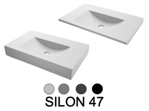 Washbasin top, suspended or table top, in mineral resin - SILON 47