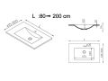 Washbasin top, suspended or table top, in mineral resin - SILON 47